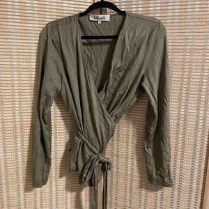 Diane von Furstenberg Silk V-Neck Blouse L